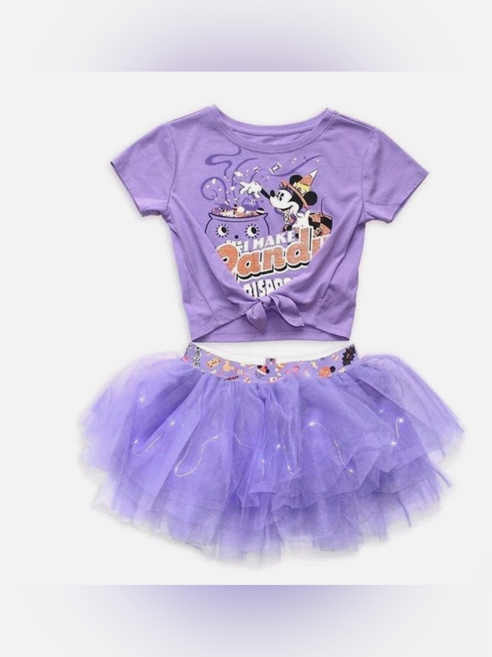 Disney Parks Halloween Minnie Mouse 2pc Light-Up Skirt Set